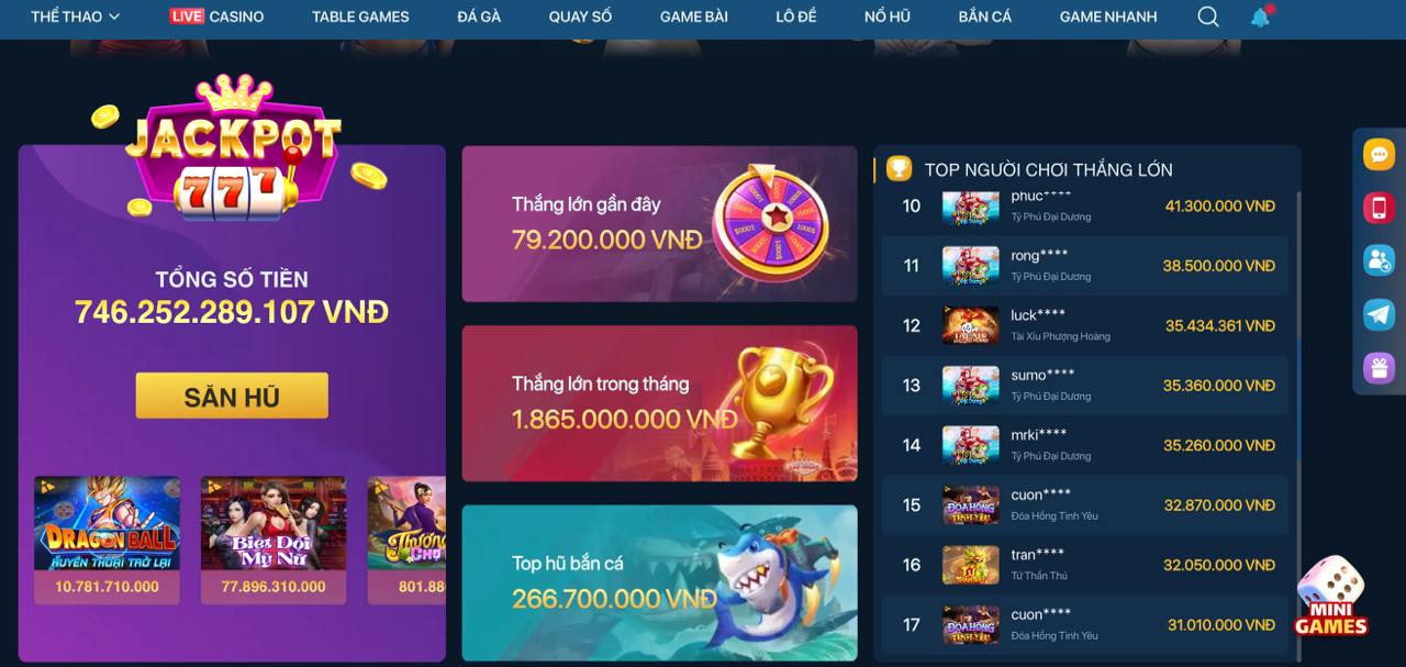 Ảnh chụp màn hình trò chơi Jackpot tại 169bet